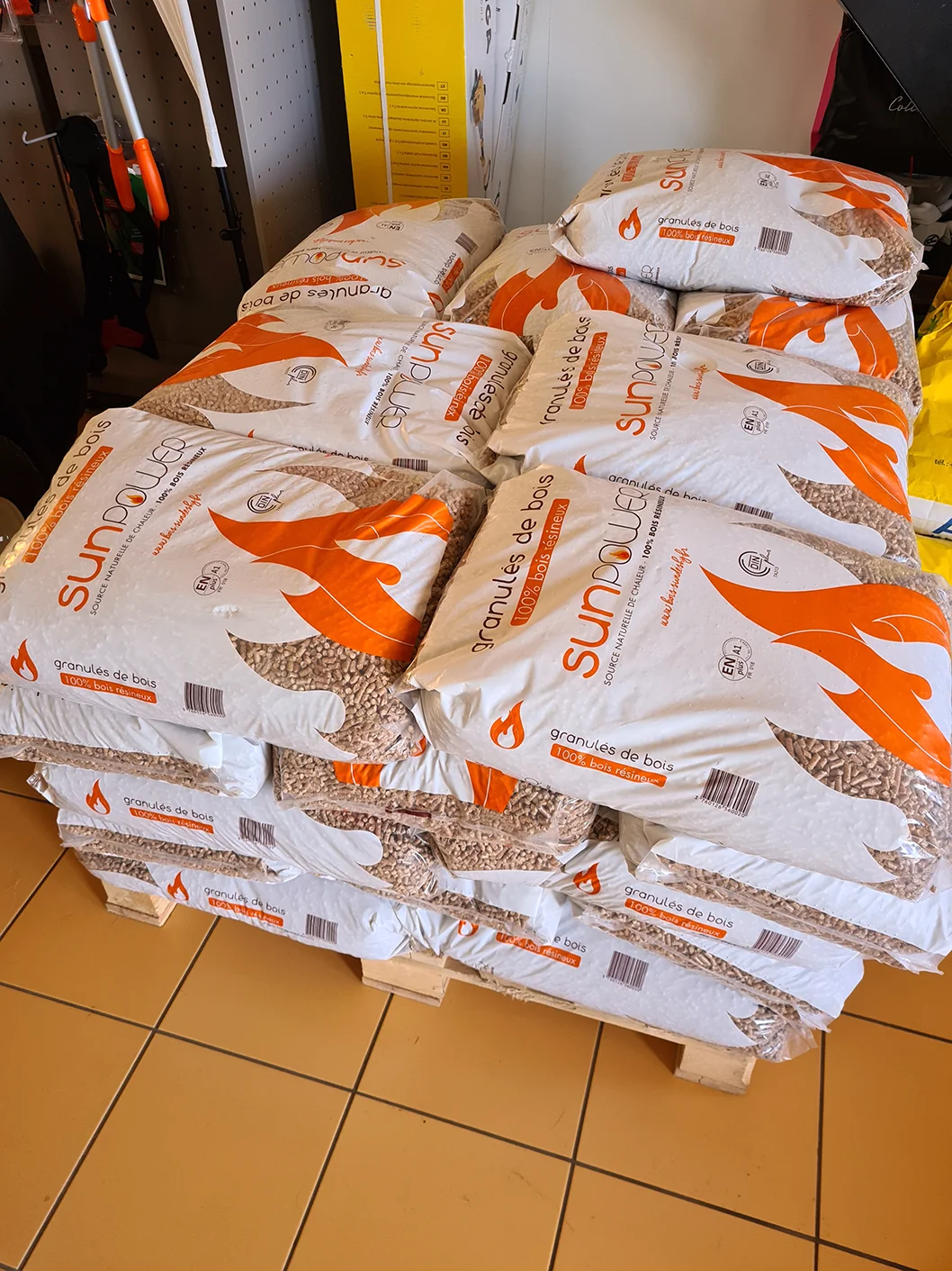 Stockage sécurisé de granulés de bois